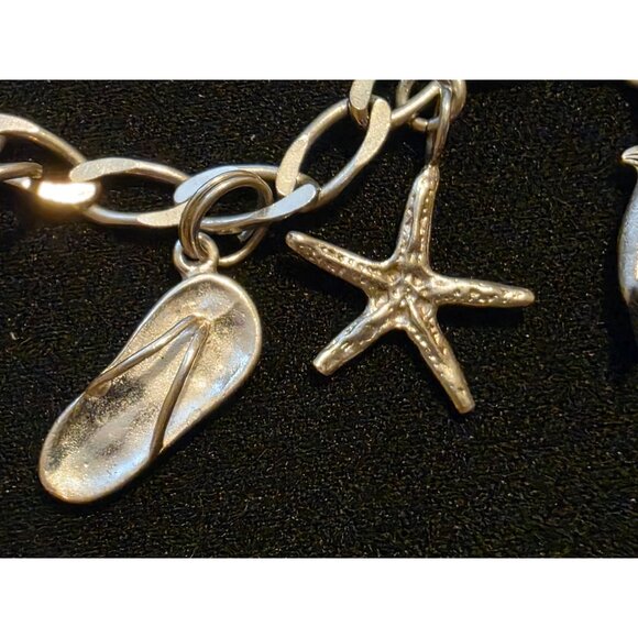 Sterling Silver Mexico Charm Bracelet With Ocean & Travel-Themed Charms - Picture 5 of 13